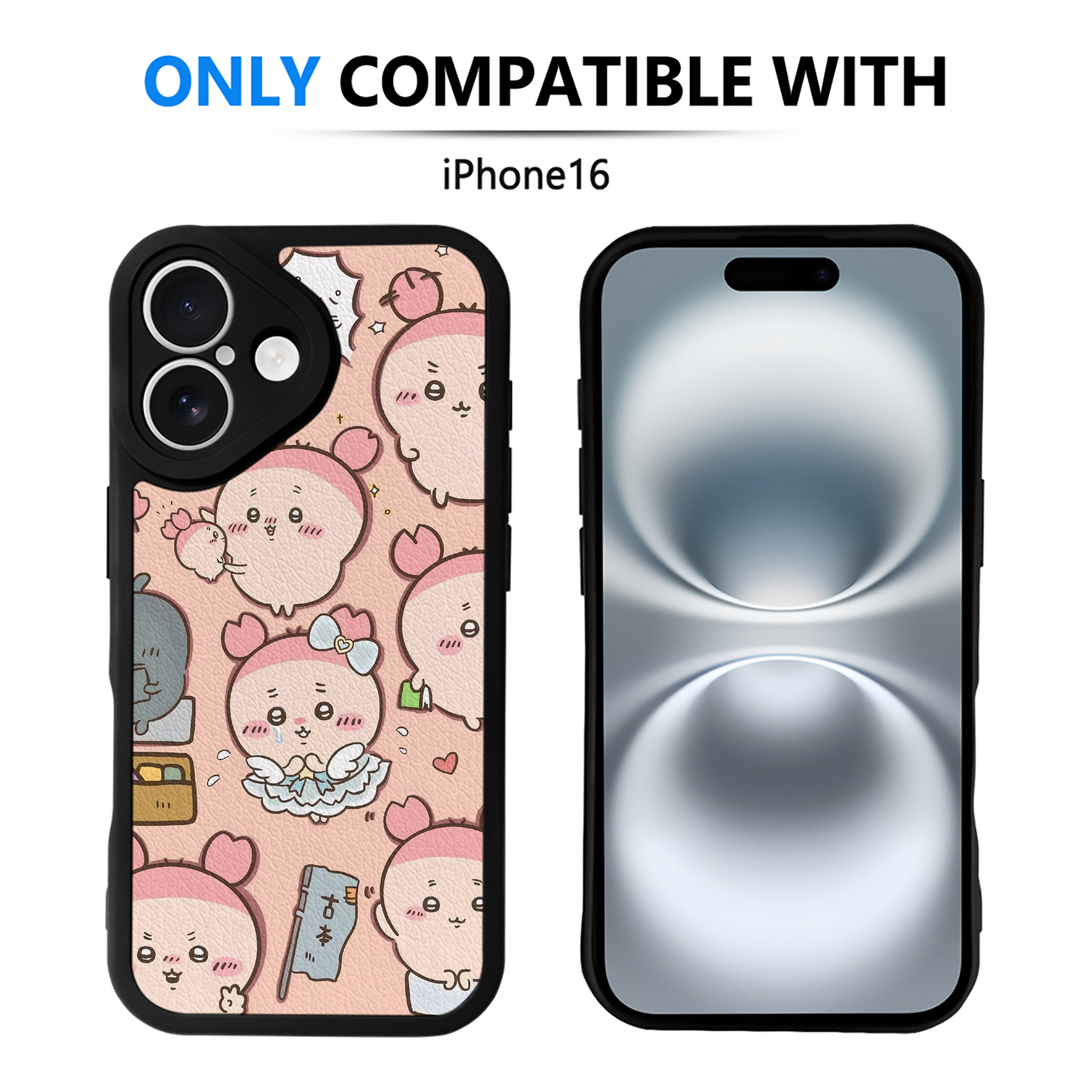 （画像用） ちいかわ Chii-kawa 【iPhone 16シリーズ対応】シリコンスマホケース（レザー調） 材質：シリコン